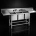 Thumbnail image #3 for Eagle Spec-Master FN Series Coved Corner Three-Compartment Sink with 24-Inch Left Drainboard, 14 Gauge Stainless Steel, 85-1/2-Inch Wide
