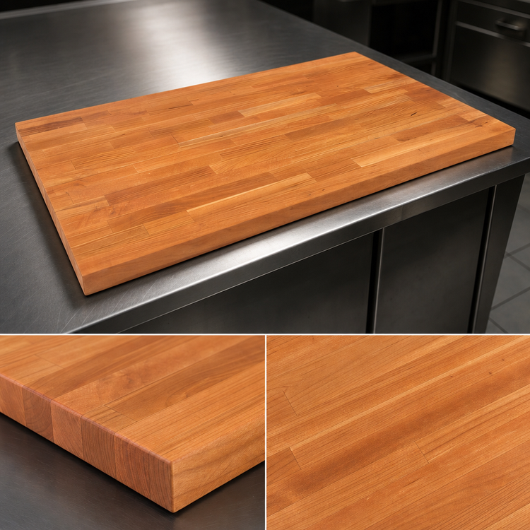 Product image #3 for John Boos Boos Block Blended Edge Grain American Cherry Kitchen Countertop, 24 x 25 x 1-1/2 Inch, Penetrating Oil Finish