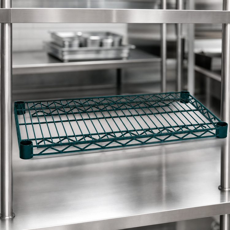 Product image #4 for Advance Tabco Special Value Series Heavy Duty Green Epoxy Coated Wire Shelf, 42 Inch x 18 Inch