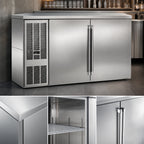 Thumbnail image #3 for Perlick Corporation Quick Ship BBS60-SS-L-STK 60-Inch 2-Section Back Bar Refrigerator, 16 Cu. Ft., Stainless Steel, Locking Solid Doors