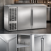 Thumbnail image #3 for 60-Inch Two-Section Self-Contained Back Bar Refrigerator with Stainless Steel Exterior and Solid Hinged Doors