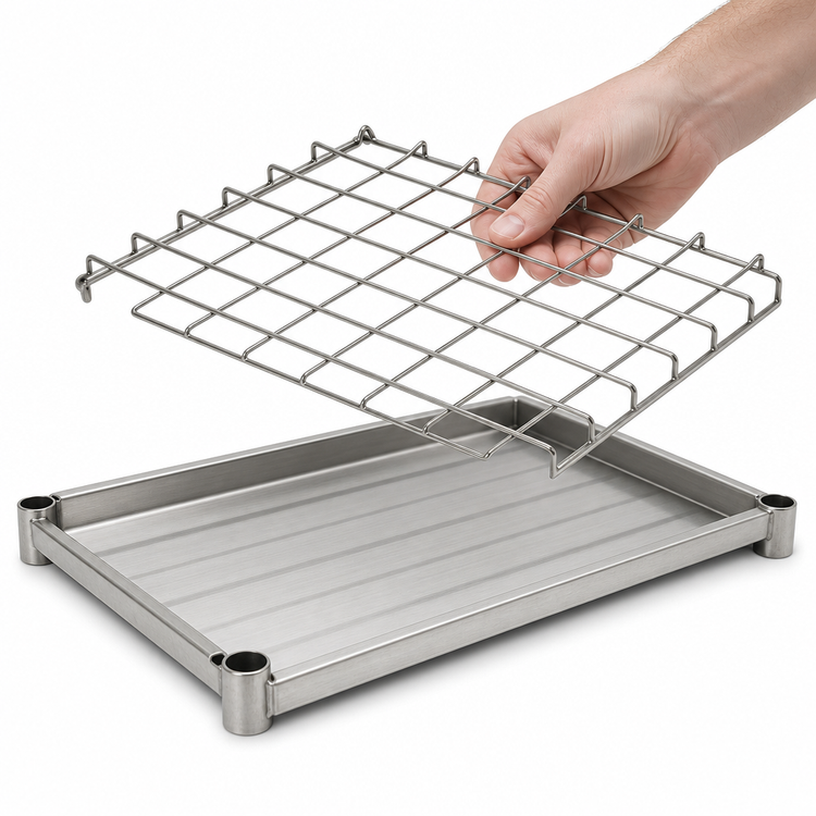 Product image #3 for Eagle Group Chrome Dunnage Shelf with Removable Wire Mat, 36 x 18 Inches
