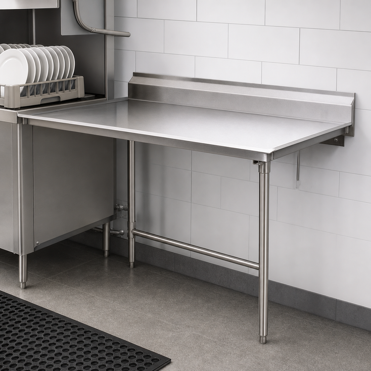 Product image #3 for Eagle Group Straight Clean Dishtable, 36 x 30 Inches, Right-to-Left Operation, 8-Inch Backsplash