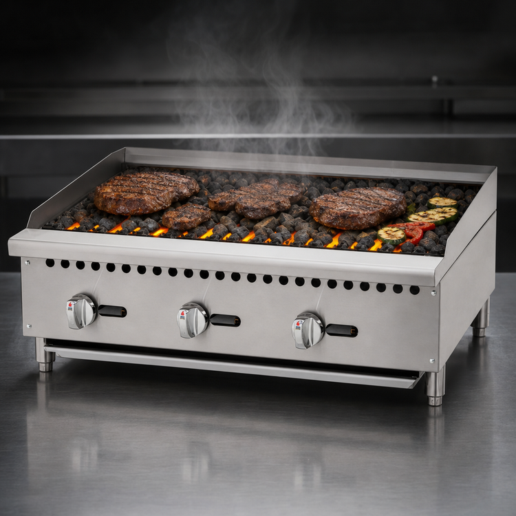 Product image #3 for Migali Competitor Series C-CR36 Countertop Natural Gas Char-Rock Charbroiler, 36-Inch