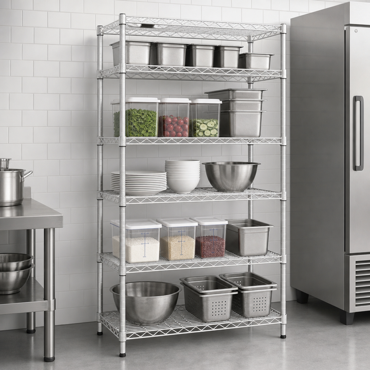 Product image #3 for EAGLEbrite 5-Tier Starter Wire Shelving Unit, 36W x 18D x 86H, Zinc Finish