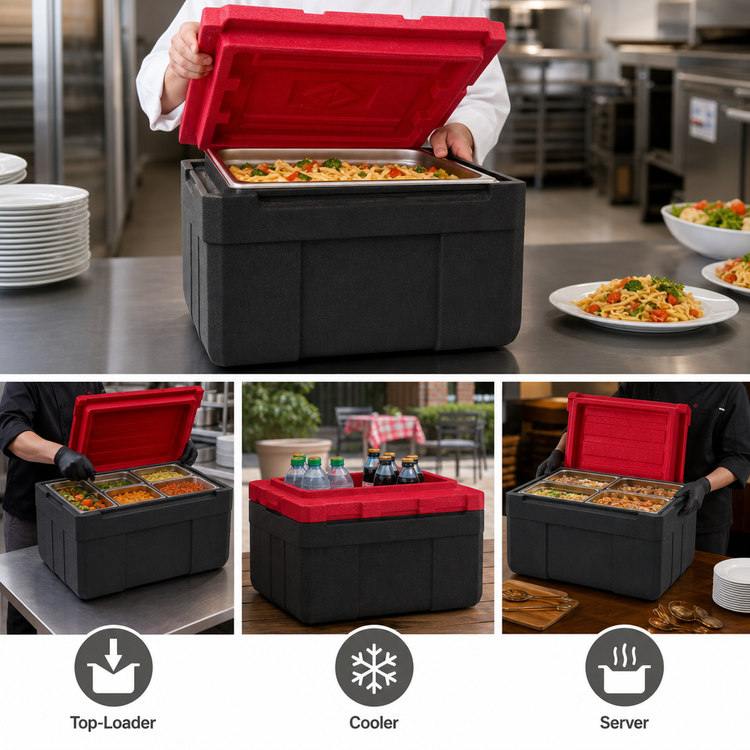 Product image #3 for Metro Mightylite BigBoy 5-Pan Multi-Purpose Insulated Top-Load Food Pan Carrier