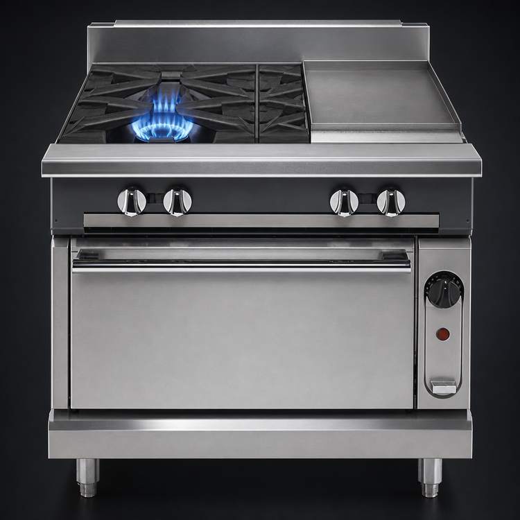 Product image #3 for 36-Inch Heavy Duty Modular Gas Range with 2 Open Burners and 18-Inch Manual Griddle