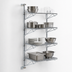 Thumbnail image #3 for Metro Super Erecta 4-Tier 24-Inch Chrome Plated Post-Type Mid Unit Wall Mount