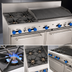 Thumbnail image #3 for Comstock-Castle F3226-3RB 60-Inch Commercial Gas Range with 4 Star Open Burners, 36-Inch Char-Broiler, 2 Standard Ovens, and High Backguard