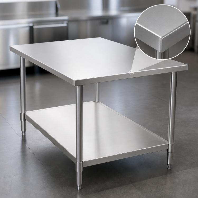 Product image #3 for Eagle Group Spec-Master 72-Inch x 48-Inch Flat Top Stainless Steel Work Table with Adjustable Undershelf