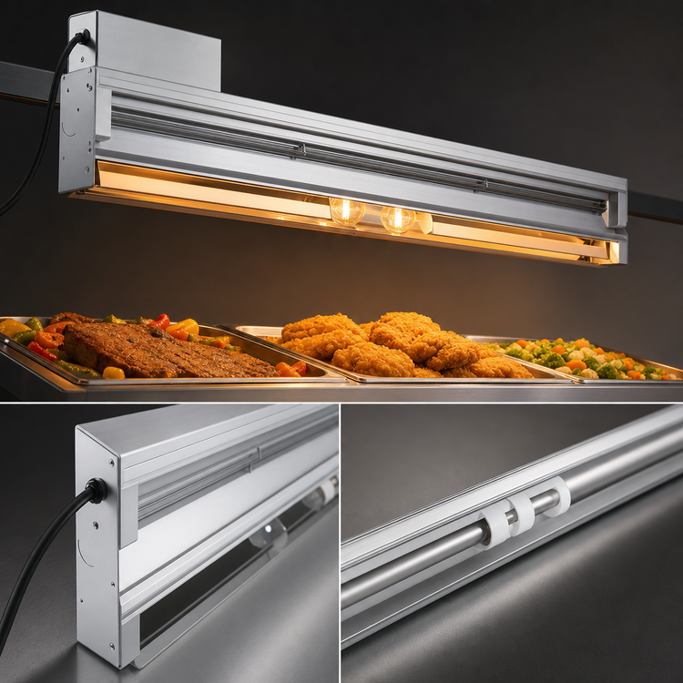 Product image #3 for Vollrath Cayenne 30-Inch Single Strip Heat Lamp with Toggle Switch Control and Aluminum Housing