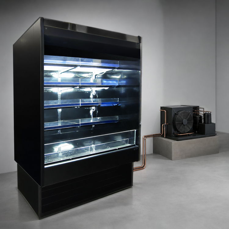 Product image #3 for Howard-McCray 35E Series Remote Multi-Purpose Open Merchandiser, 51 Inch Wide, 4 Lighted Shelves
