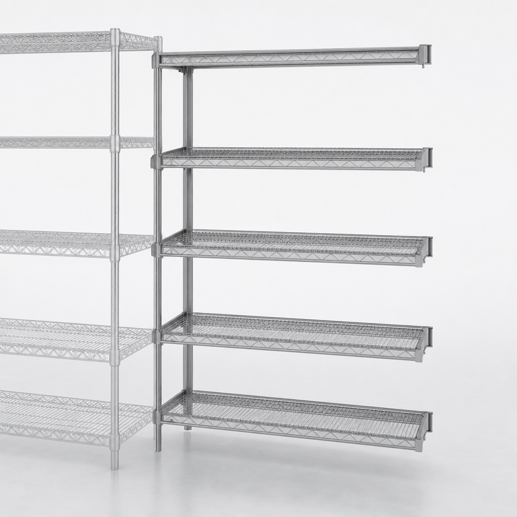 Product image #3 for Eagle Group 5-Tier Add-On Wire Shelving Unit, 42W x 24D x 74H, Stainless Steel Finish