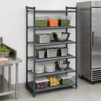 Thumbnail image #3 for Cambro Camshelving® Basics Plus CBU214284VS5580 5-Tier Stationary Polymer Shelving Starter Unit, 21 x 42 x 84 in, 4 Vented/1 Solid, Graphite