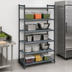 Thumbnail image #3 for Cambro Camshelving Basics Plus 5-Tier Stationary Starter Unit, 21 x 42 x 84 Inches, Mixed Vented and Solid Shelves, Brushed Graphite