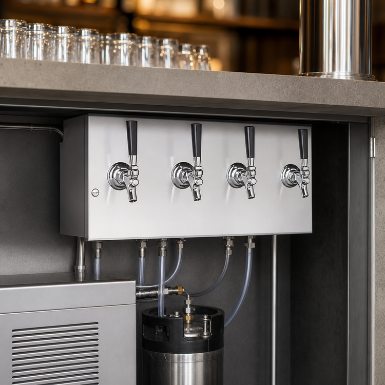 Product image #3 for Perlick 4060A5B Century System Space Saver 5-Faucet Glycol-Cooled Underbar Draft Beer Dispenser Head