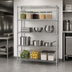 Thumbnail image #3 for Red-i-Pak 4-Tier Stationary Wire Shelving Unit, 60W x 24D x 74H, Chrome Finish