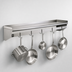 Thumbnail image #3 for Eagle Group 144-Inch Wall-Mounted Stainless Steel Wall Shelf with Pot Rack and 12 Hooks