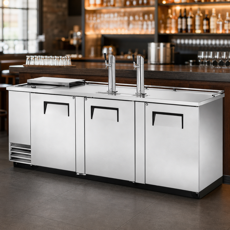 Product image #3 for True Club Top 4 Half-Barrel Draft Beer Cooler with 2 Beer Columns