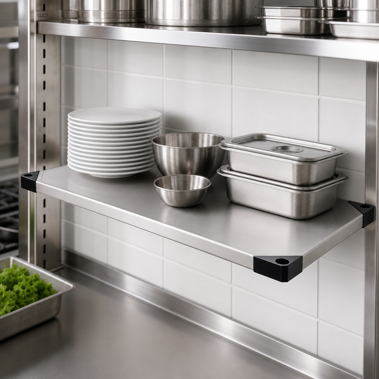 Product image #3 for Commercial Stainless Steel Solid Shelf, 36 Inch W x 18 Inch D, 450 lb Capacity
