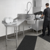 Thumbnail image #3 for Advance Tabco DTS-G30-120L L-Shaped Island Soil Dishtable with Pre-Rinse Sink, Left-Hand, 119 Inch, 14 Gauge 304 Stainless Steel