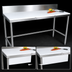 Thumbnail image #3 for John Boos TC108A Reversible Poly Top Trimming Table with Stainless Steel Base and 6-Inch Backsplash, 108 x 36 Inches