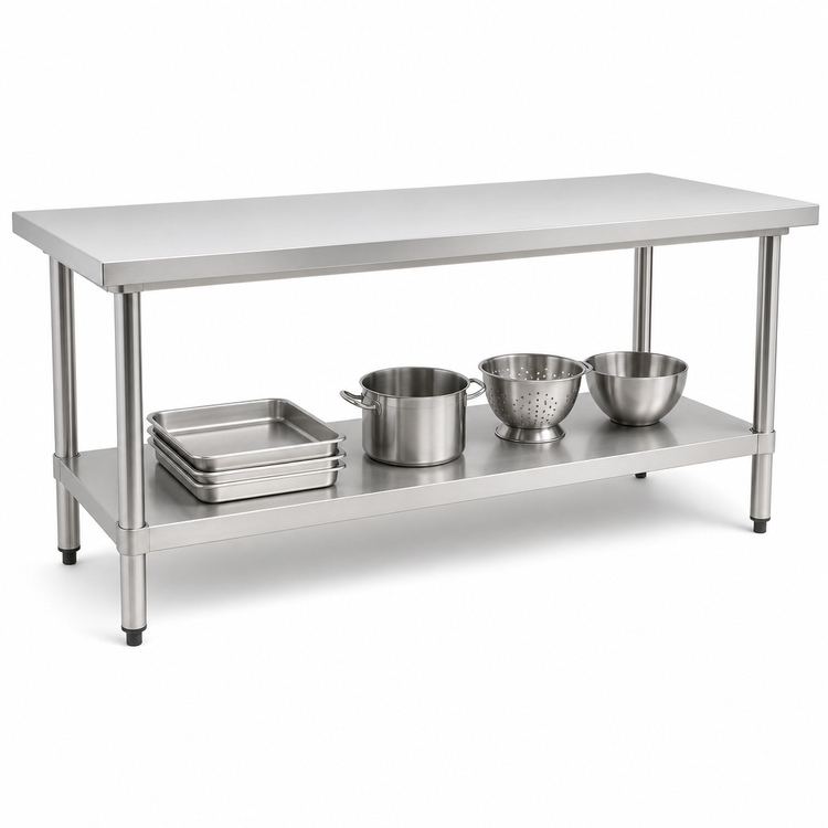 Product image #3 for Omcan 60 x 30 Inch Stainless Steel Undershelf for 19145 Worktable
