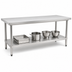 Thumbnail image #3 for Omcan 60 x 30 Inch Stainless Steel Undershelf for 19145 Worktable