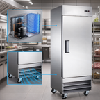 Thumbnail image #3 for Hurakan by Equip.me 29-Inch 1-Section Reach-In Freezer with One Solid Door