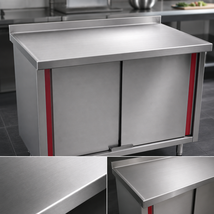 Product image #3 for Spec-Master Marine Series 36-Inch x 30-Inch Stainless Steel Cabinet Base Work Table with Hinged Doors