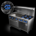Thumbnail image #3 for Comstock-Castle 60-Inch Commercial Gas Range with 6 Star Burners, 24-Inch Griddle, 31-Inch Oven, and Cabinet Base Storage