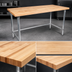Thumbnail image #3 for John Boos Northern Hard Rock Maple Wood Top Work Table with Stainless Steel Base