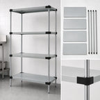 Thumbnail image #3 for Quantum WRS4-54-2454SS Stainless Steel Solid Shelving Starter Kit, 54"W x 24"D x 54"H, 4 Shelves
