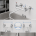 Thumbnail image #3 for T&S Brass Wall-Mounted Service Sink Faucet, 8-Inch Adjustable Centers, Vacuum Breaker Hook, Polished Chrome-Plated