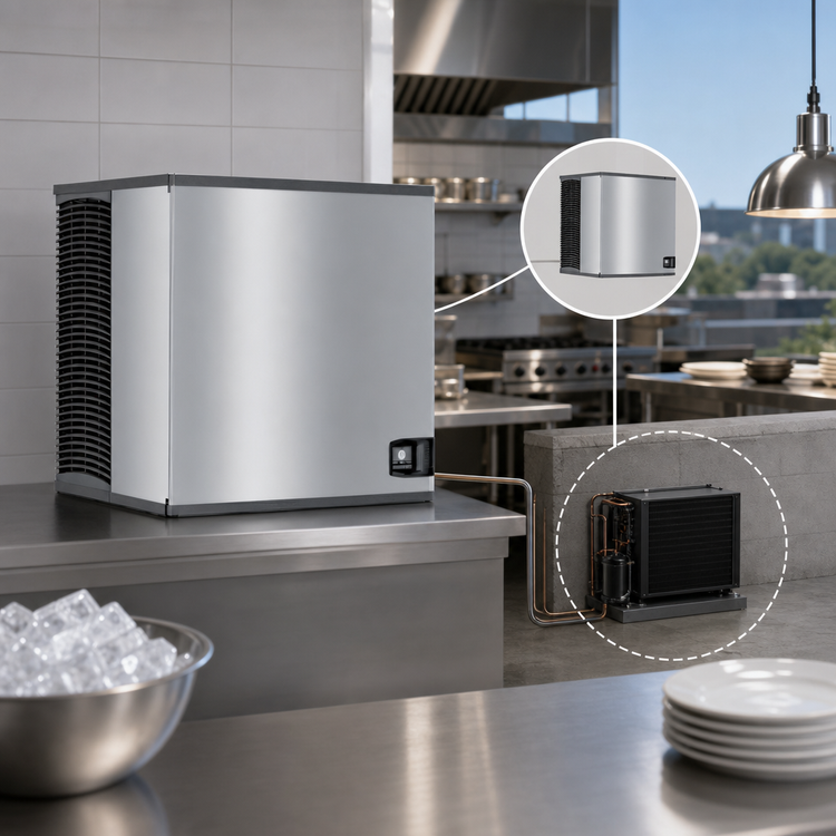 Product image #3 for Manitowoc QuietQube Indigo NXT Half-Dice Remote Air-Cooled Ice Machine, 1,155 lb/Day