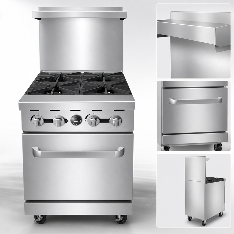 Product image #4 for CookRite 24-Inch 4-Burner Natural Gas Range with Space-Saver Oven