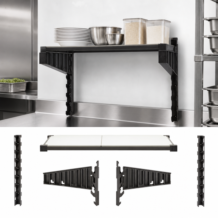 Product image #3 for Camshelving Elevation Series 14 x 36 Wall-Mounted Solid Shelf Kit with 15-Inch Uprights, Brushed Graphite