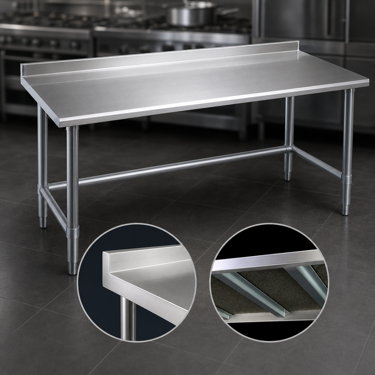 Product image #3 for Eagle Group Spec-Master 84-Inch x 24-Inch Stainless Steel Work Table with 1-1/2-Inch Rear Upturn