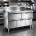 Thumbnail image #3 for La Rosa Refrigeration 102-Inch x 26 1/2-Inch Dry-Drawer Equipment Stand with 5 Drawers