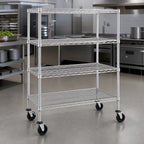 Thumbnail image #3 for Metro Super Erecta N566EBR 4-Shelf Wire Cart, 60 x 24 x 69 in, 900 lb Capacity, Polyurethane Casters, NSF