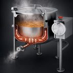 Thumbnail image #3 for Cleveland Range KDL80T 80-Gallon Direct Steam Tilting Kettle, 2/3 Jacket, 316 Stainless Steel Interior, Quad-Leg Base