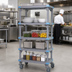Thumbnail image #3 for Quantum Millenia 5-Shelf Mobile Polymer Starter Shelving Unit, 36W x 21D x 86H, Gray