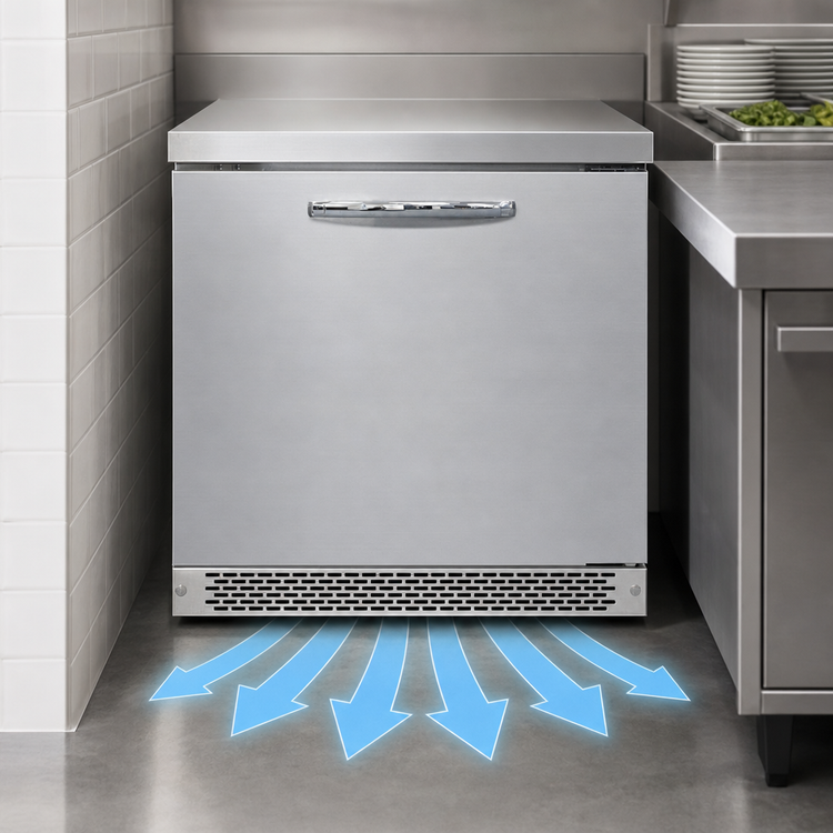 Product image #3 for Continental Refrigerator 32-Inch Front-Breathing Worktop Freezer, 9.0 Cu. Ft., 1-Section, Stainless Steel, R290