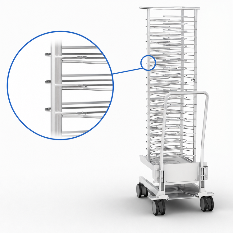 Product image #3 for RATIONAL 20-Half-Size Mobile Oven Rack, 20 U Rails, 2-1/2 Inch Spacing