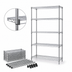Thumbnail image #3 for Quantum 24 Inch x 18 Inch x 86 Inch Chrome Plated Wire Shelving Starter Kit with 5 Shelves