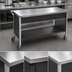 Thumbnail image #3 for Atlas Metal CAFT-6 91-1/4-Inch Mobile Modular Solid Top Utility Serving Counter with Stainless Steel Top
