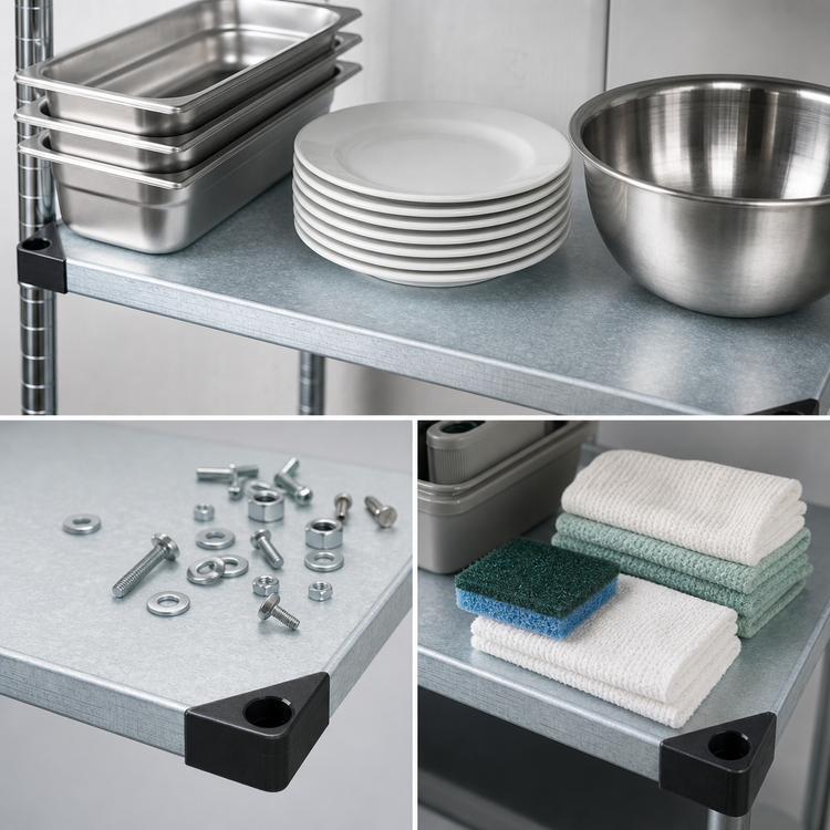 Product image #3 for Quantum 54" x 14" 18-Gauge Galvanized Steel Solid Shelf with Marine Edge