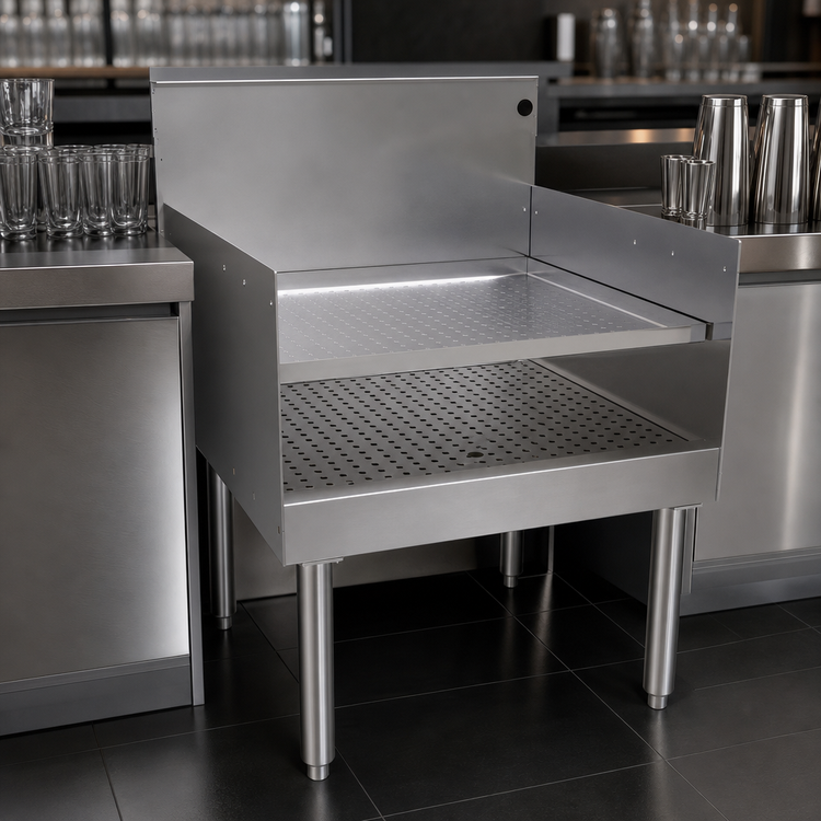 Product image #3 for Glastender Recessed Drainboard, Free Standing, 24 x 24 Inches, No Speed Rail Profile