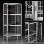 Thumbnail image #3 for Eagle Group BW1448C-SC Bulk Wine Storage Unit, 3-Tier Chrome, 240-Bottle Capacity, Hinged Security Doors, 48"W x 14"D x 74"H