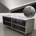 Thumbnail image #3 for Advance Tabco Special Value Economy 120 Inch x 24 Inch Stainless Steel Open Front Cabinet Base Work Table with Mid-Shelf, Flat Top